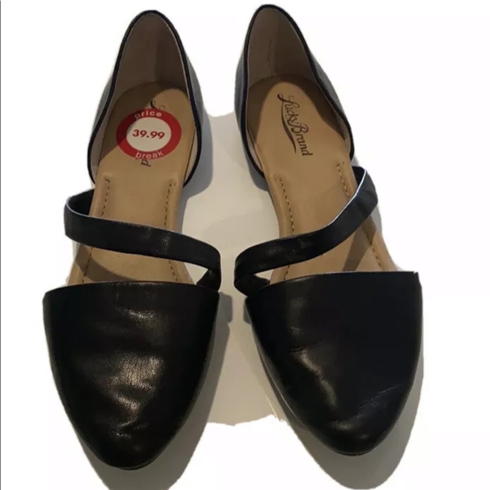 Lucky Brand slides pointed shoe black 6